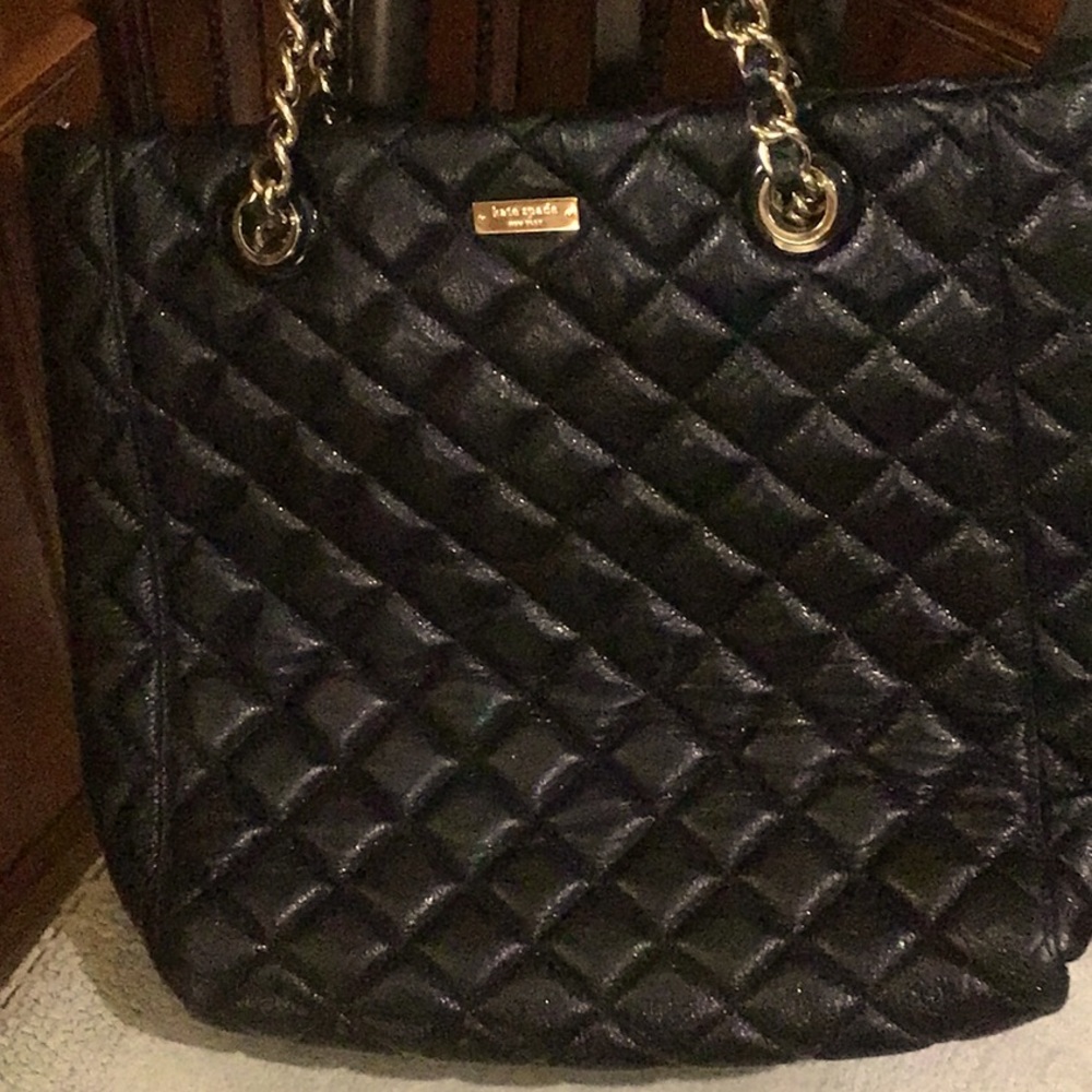 Black leather Kate Spade ♠️ preloved tote bag in great condition